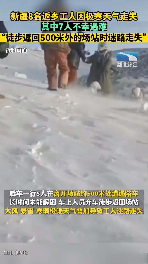 8名返乡工人因极寒天气走失,其中7人不幸遇难,事发新疆G217