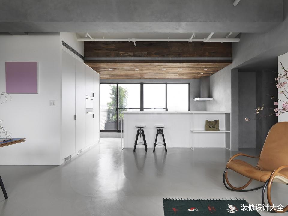 台北夫妇的119㎡新房,不铺地、不买沙发,水泥毛坯风,太漂亮了!