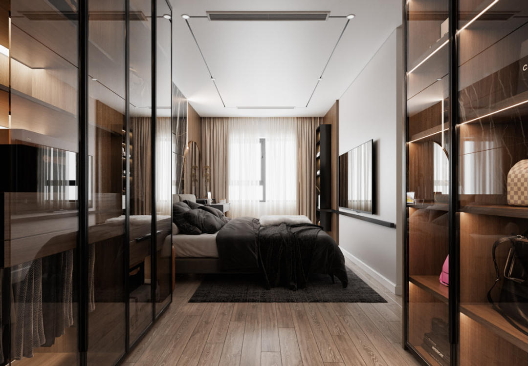 128㎡的家,全屋轻奢精致,收纳一丝不苟