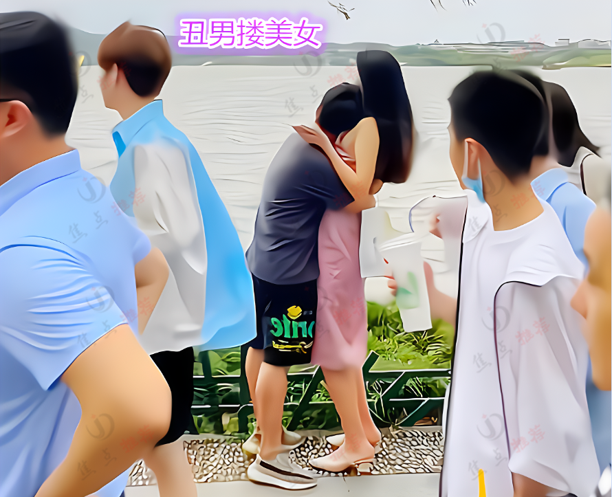 西湖边:矮小丑男搂着1米7的女友在秀恩爱,游客:我究竟差在哪里