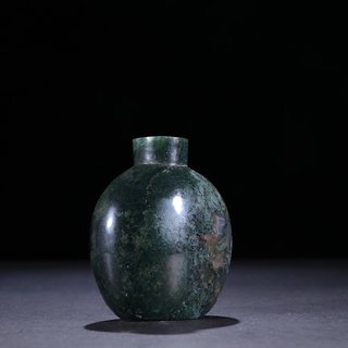 鼻烟壶|旧藏【老玛瑙 草沁 鼻烟壶】