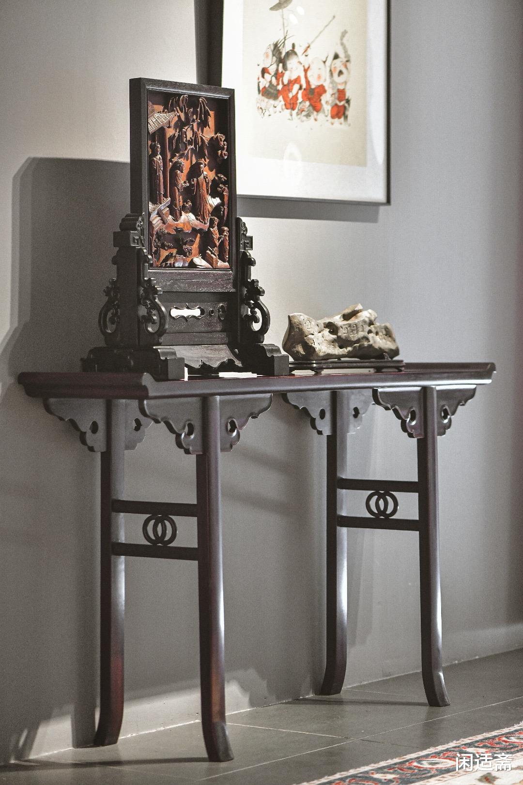 冰种翡翠|古典雅致，黄杨木衣锦还乡图，文房台屏