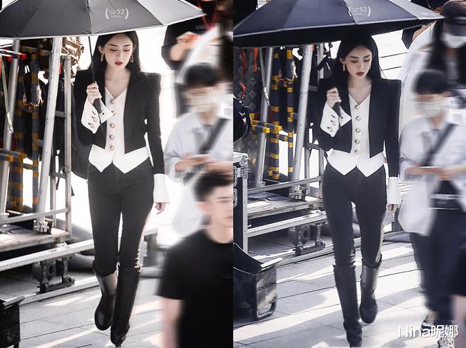 古力娜扎|古力娜扎这次下真功夫了！新剧穿黑西装独自撑伞变女王，形象变化大