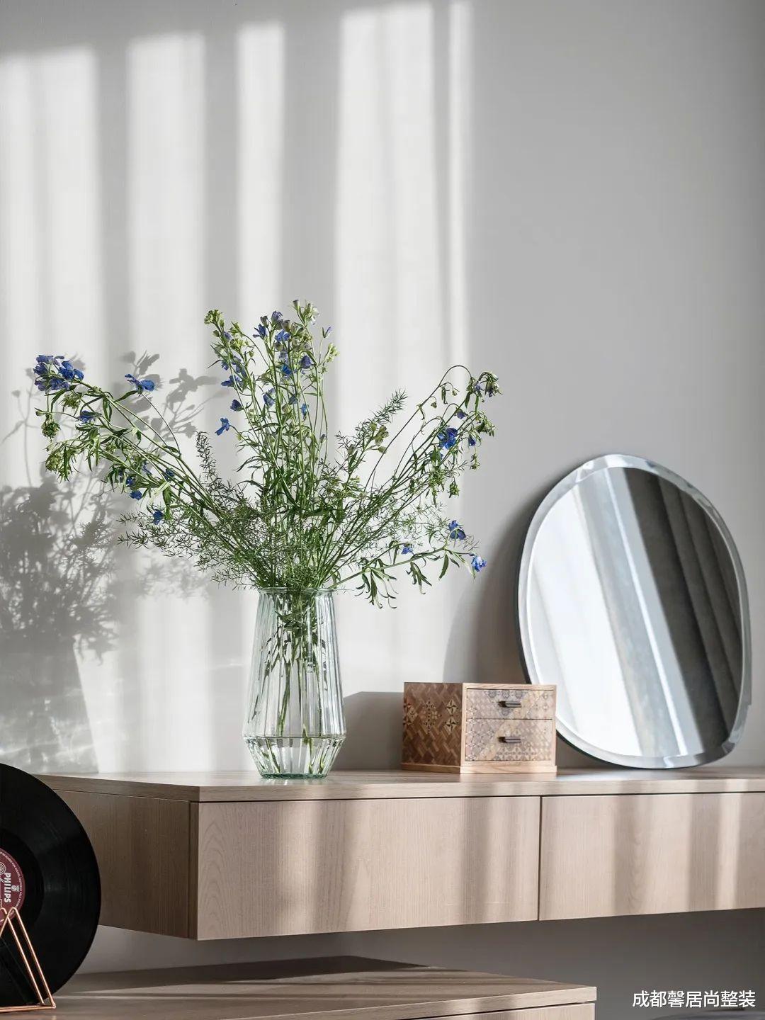 125平简约风,让人眼前一亮的绿色系,光是玄关就美爆了