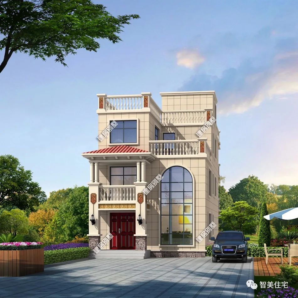 较小面宽设计的农村自建房，漂亮且布局好，一点不输别人家大豪宅