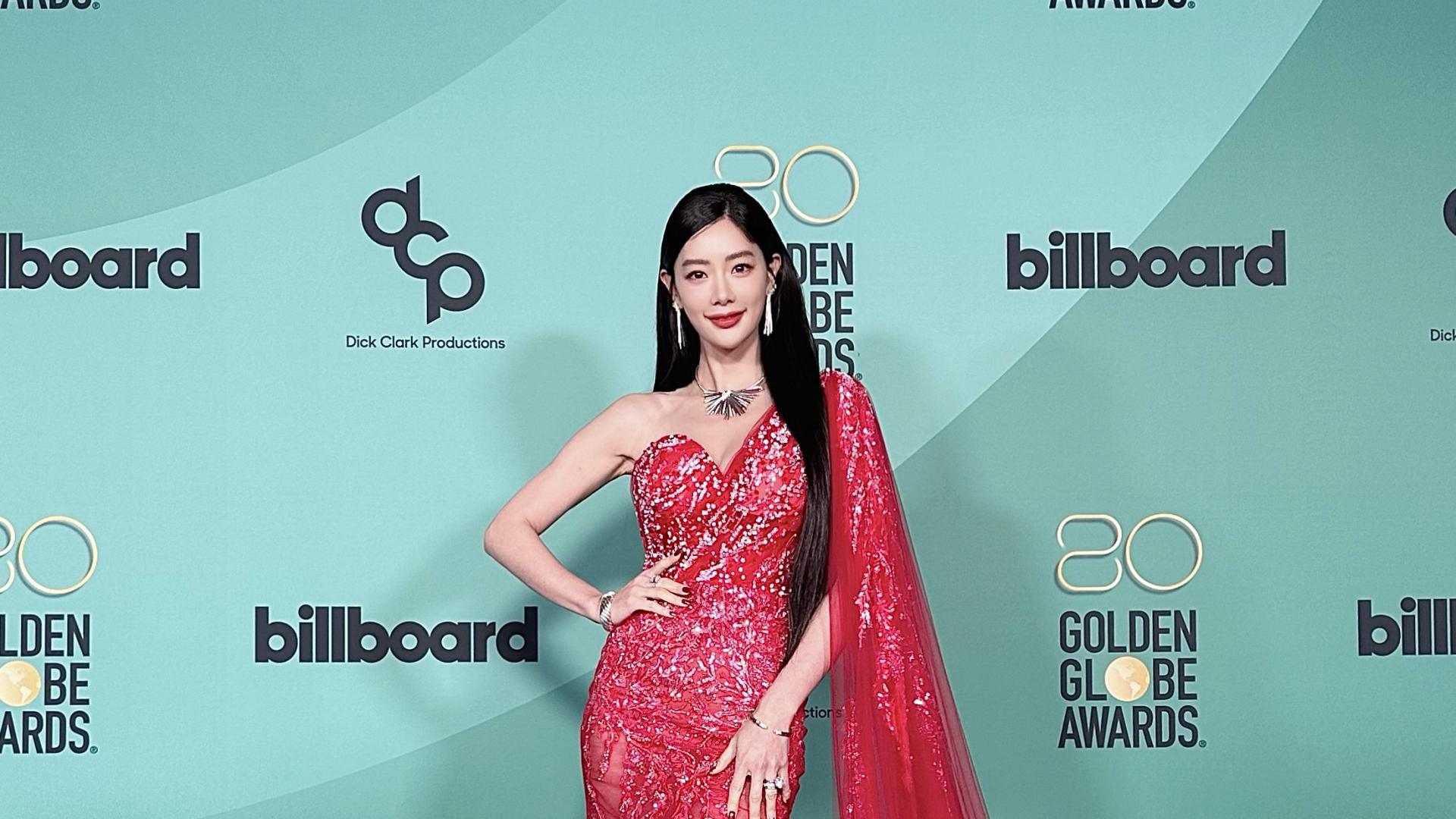 王一博|第80届金球奖billboard派对 “万人迷”克拉拉红裙造型现身