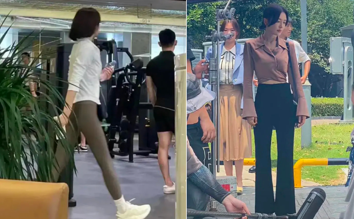 秦岚|秦岚穿吊带短裙走机场!不断扯胸口领子防走光,差点被行李箱绊倒