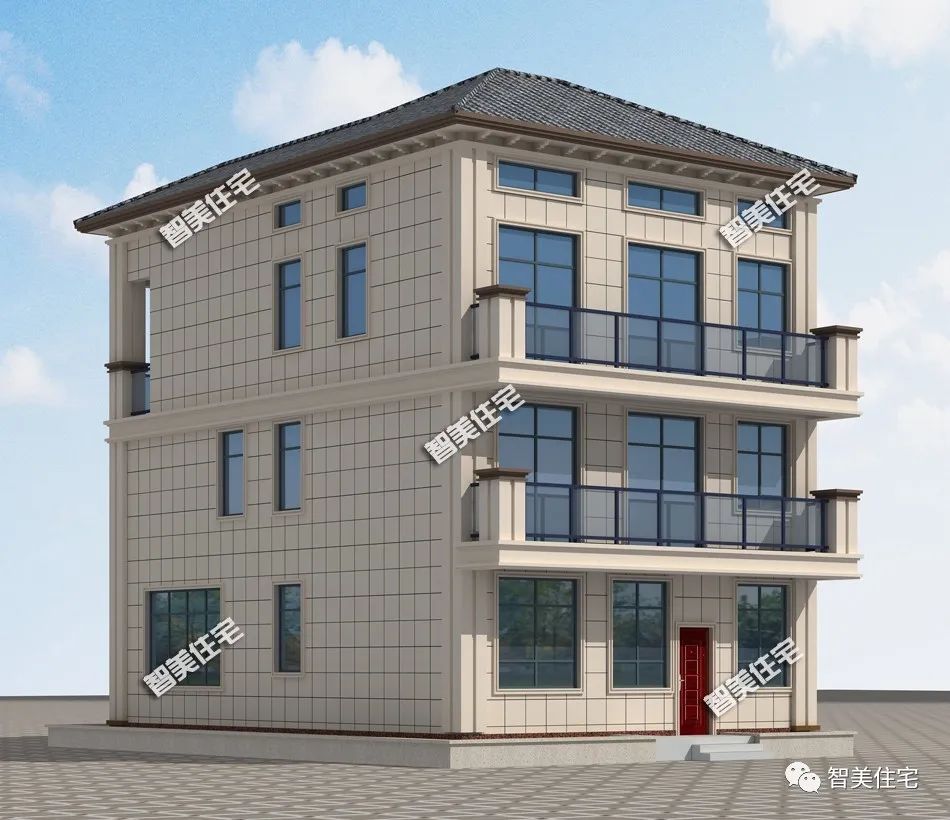 面宽9米的简欧别墅,带阁楼层设计,不盖这栋房子我会后悔一辈子