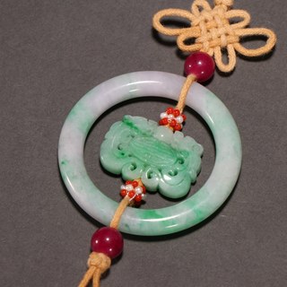 翡翠|回流 翡翠双龙捧寿挂佩