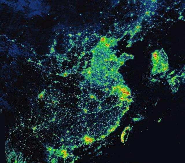 从城市灯光卫星图看中国城镇化现状和趋势