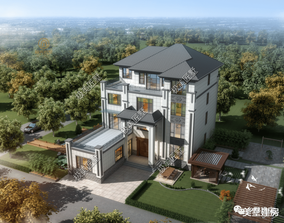 购房置业|端庄大气的中式风别墅,村里建上一栋,国人的理想住宅