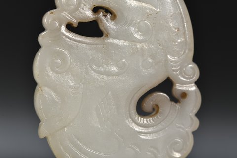 |清代 和田玉鱼化龙挂件