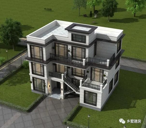 框架结构14.5X13米,建房就选这款平屋顶,美观实用造价低