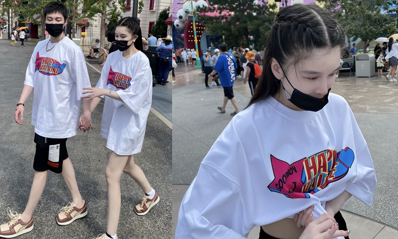 赵本山|赵本山女儿和男友牵手游玩！用宽松T恤勒出细腰，穿3000元情侣鞋