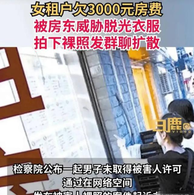 女子欠3000租金,被房东拍私密照扩散!