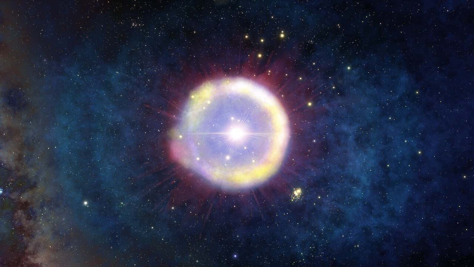 天文学家可能已经发现了最早的恒星之一的残骸