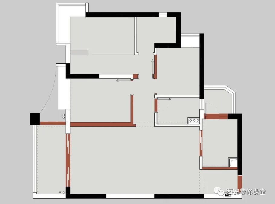95㎡三室黑白灰，单身男的如意宅