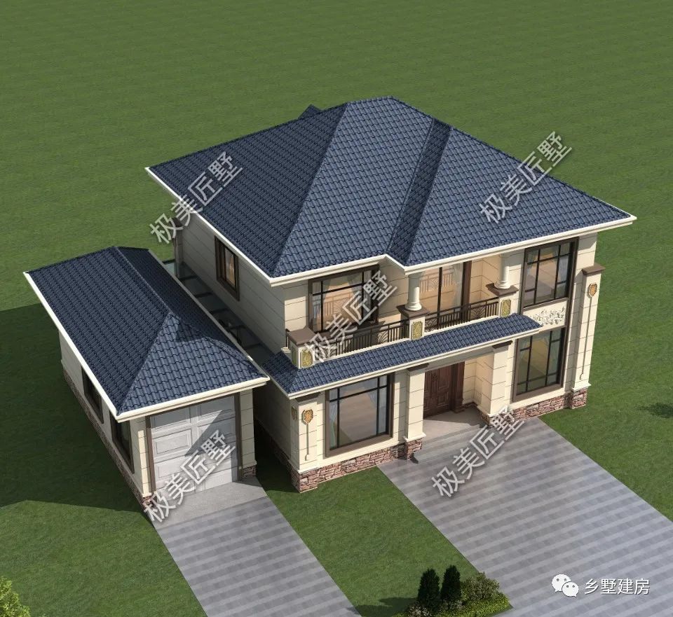 农村建房,17.34X11.44米二层简欧惊艳亮相,烹牛宰羊来相贺