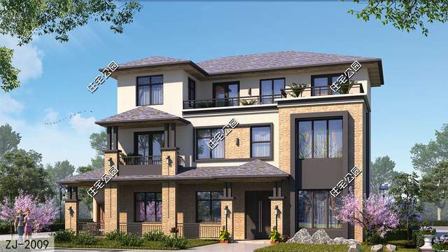 17×8米带柴火厨房的三层欧式别墅，多套卧+大客厅更舒适