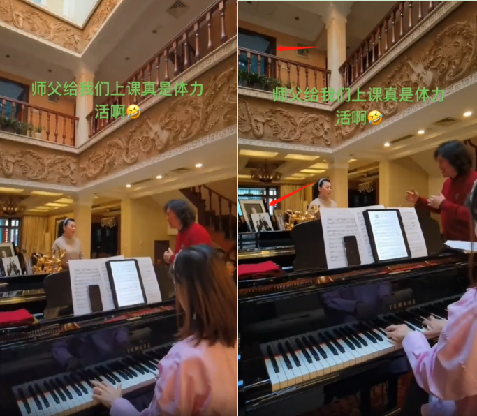 歌唱家戴玉强教女学生唱歌!头发蓬松挺大肚腩,双层豪宅内景奢华