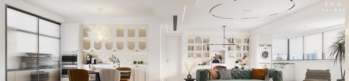 140㎡精装房，大横厅不拆不改，沙发放中间，半客厅半书房是亮点！