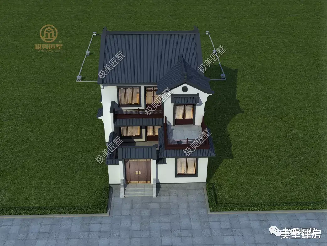 带小院的中式设计，这样建经典不过时，人见人夸！