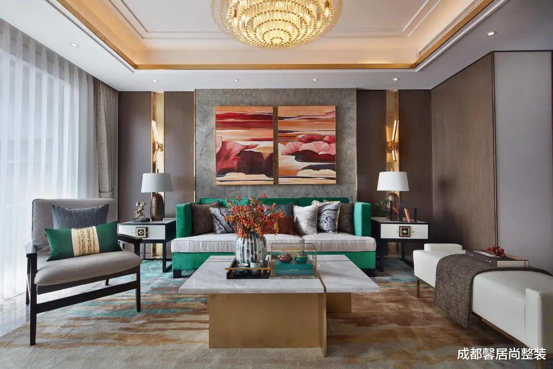 中式轻奢，加点色彩，美得更高级