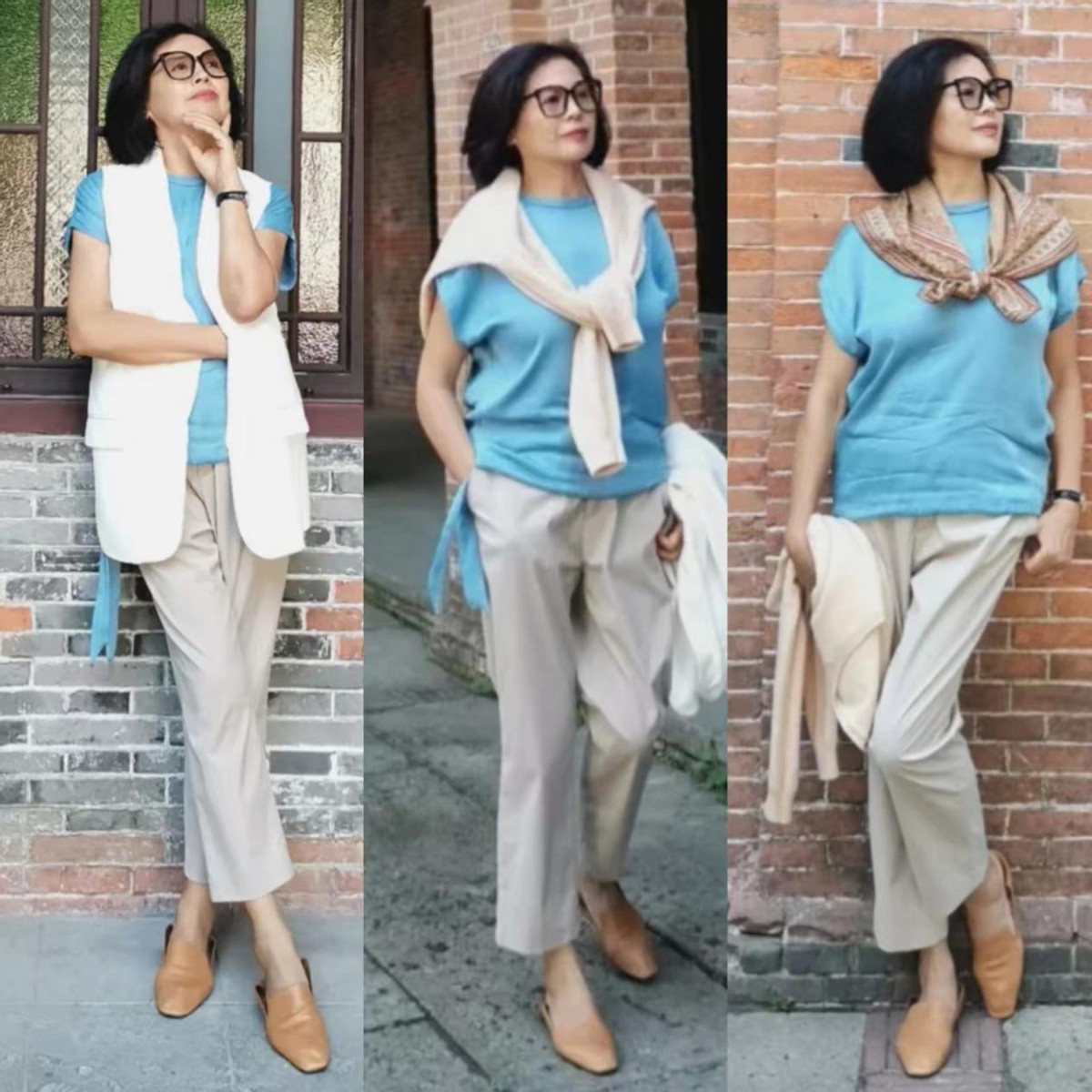 穿衣搭配 论打扮时髦我只服这些妈妈辈：衣服永远叠着穿，发短不乱，太绝了