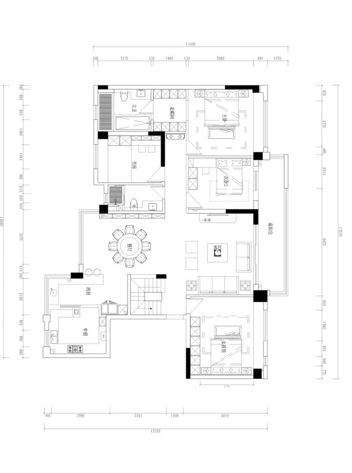 【大咖设计】189平禅意新中式装修案例 中西双厨设计+独立衣帽间