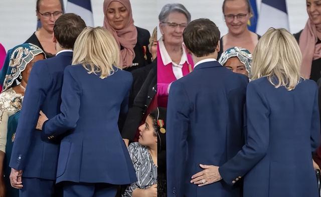 埃马纽埃尔·马克龙|68岁布丽吉特笑容满面，小动作示爱44岁丈夫马克龙，见面忘情拥吻