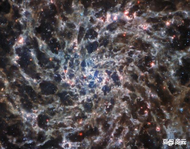 中红外波段下的新细节,韦伯望远镜带来IC 5332星系新图像