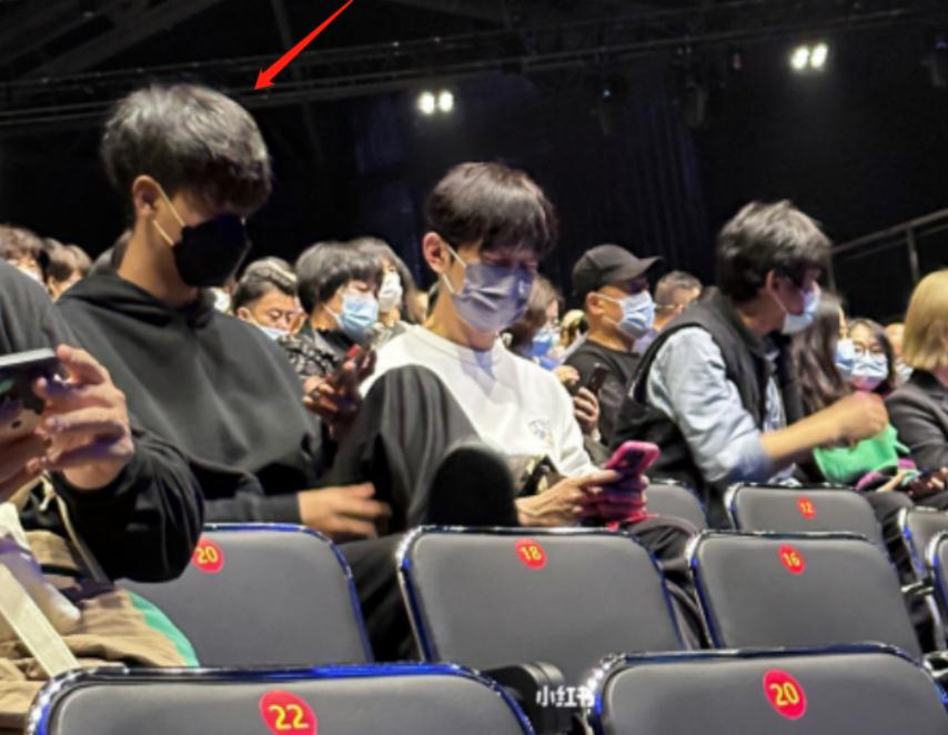 谢娜|何炅秦霄贤看谢娜演出，打扮低调坐人群中无人识，两人聊天关系好