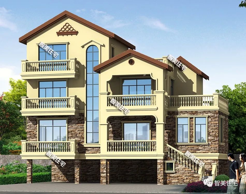 田园风格设计,带架空层的精致小别墅,以后回老家度假也很安逸!