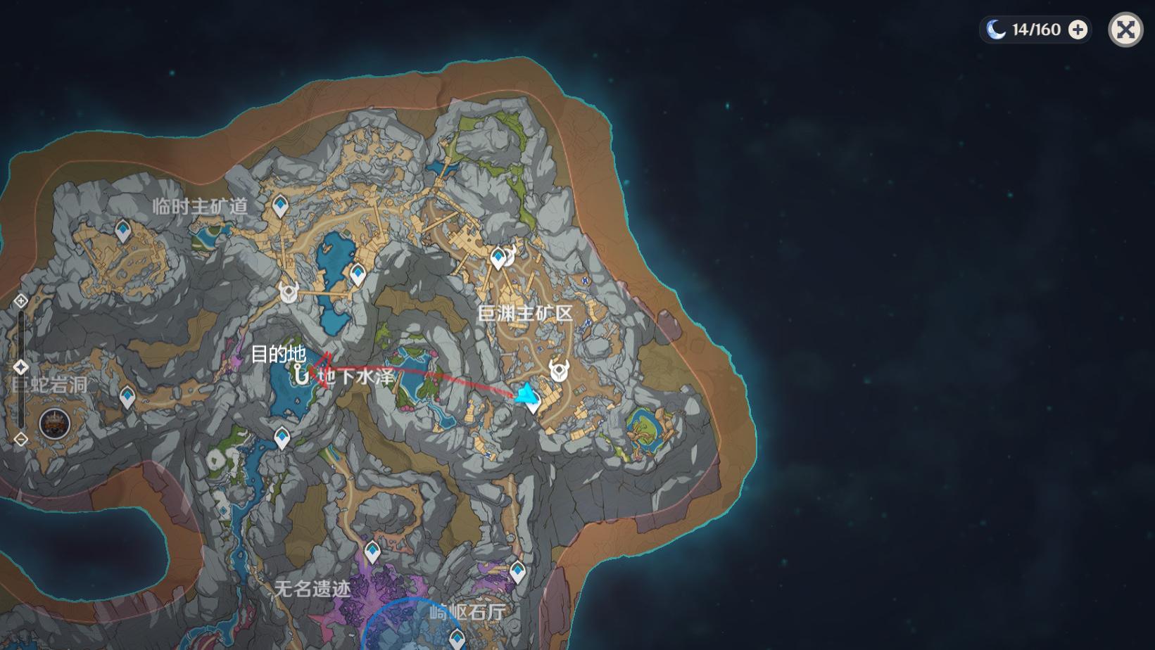原神|原神：层岩巨渊地下矿区地下水泽阴间小岛，内含珍贵宝箱，钓鱼点，流明晶石，挑战点