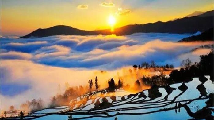 山西省|贵州的云海梯田就是人间仙境，有清朝的风雨桥，有神奇的响水洞