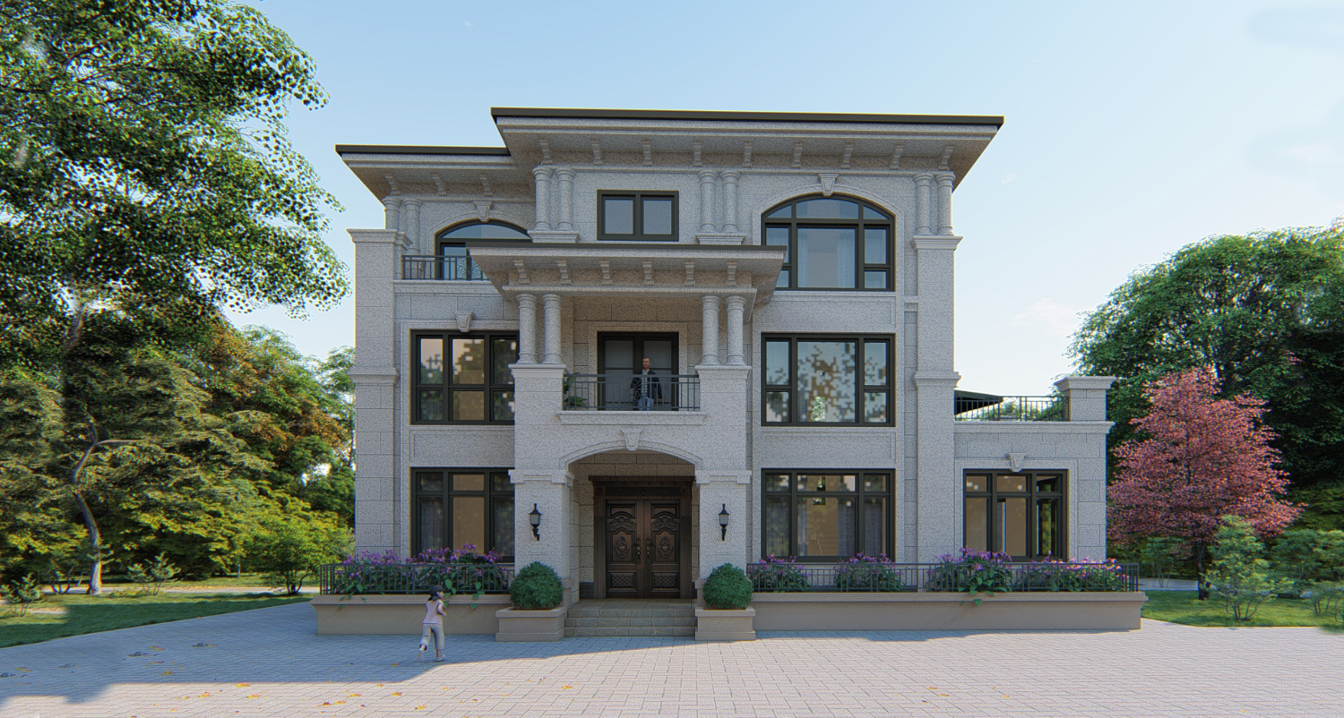 四川凉山三层欧式别墅 土建造价参考68.6万,面宽18m×进深11.4m