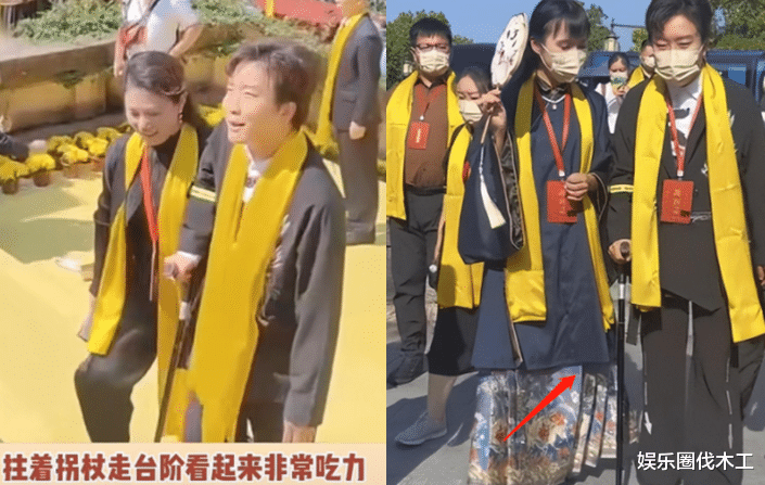 李玉刚|44岁李玉刚身体担忧！穿长衫坐轮椅现身，弓背缩脖身形瘦弱靠搀扶