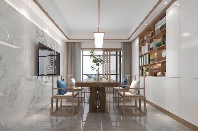 不拘泥于传统装修布局，这对夫妻果断把客厅改“书房”，功能好用