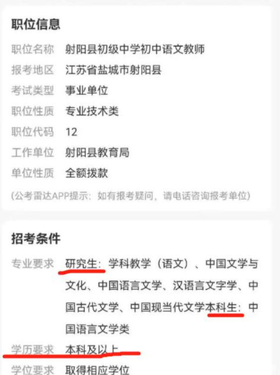 工作室|江苏某县招聘语文老师，招录条件吓退不少毕业生，网友：凭什么？