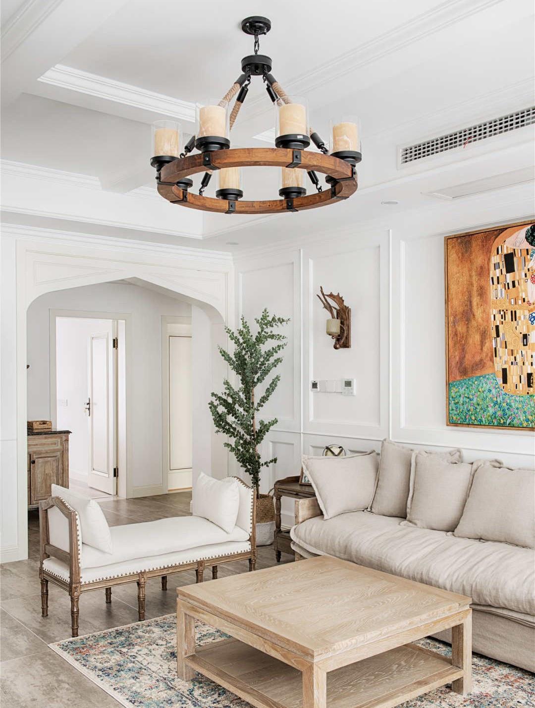 168大平层的冷感简美风,木制壁炉造型电视墙惊艳,这设计给满分