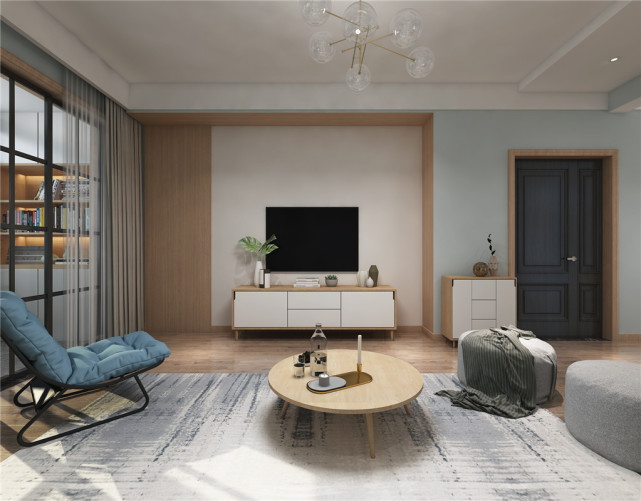 115平现代风三居室,玄关简单大方白色的主色调很美