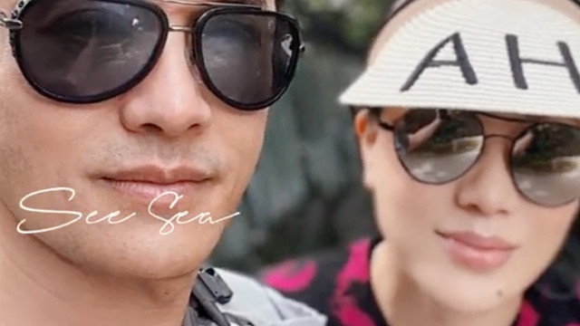 吕良伟|吕良伟与小15岁老婆爬山！卖力打拳一身健硕肌肉，娇妻秀纤细美腿