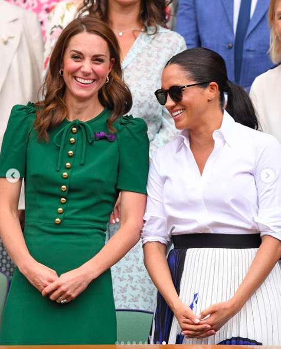 尊龙|王室妯娌三姐妹温网网球赛同台，梅根惨被凯特姐妹夹攻衣品惨败