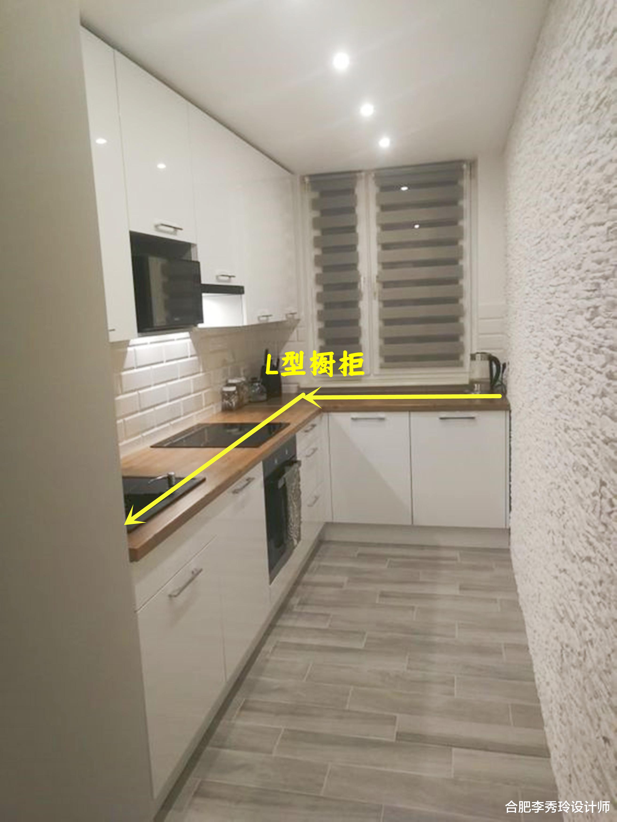 狭长型厨房,靠L型橱柜收纳肯定不够!定制窄柜实现“储物翻身”