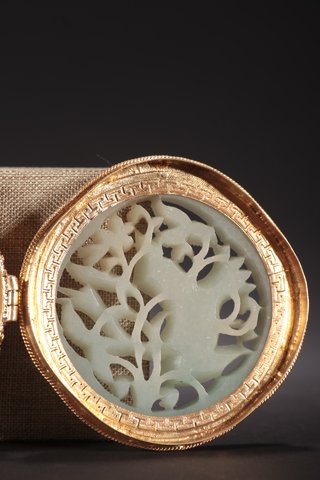 翡翠|回流-银鎏金镶玉“一路连科”香囊