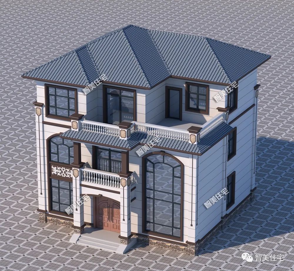 11.5×10米新中式别墅,客厅挑空设计,主体造价30万