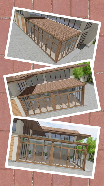 沥青瓦顶阳光房设计方案效果图S1946