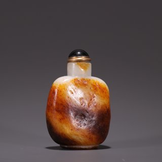 和田玉籽料|旧藏·和田玉籽料原石雕鼻烟壶