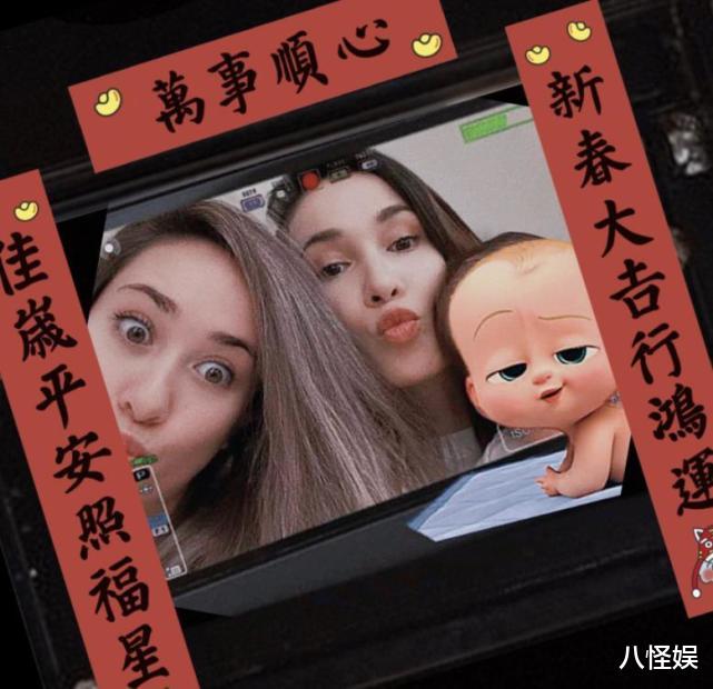 卢靖姗|卢靖姗新年首晒娃,抱着女儿与妹妹搞怪合拍,姐妹两个似双胞胎