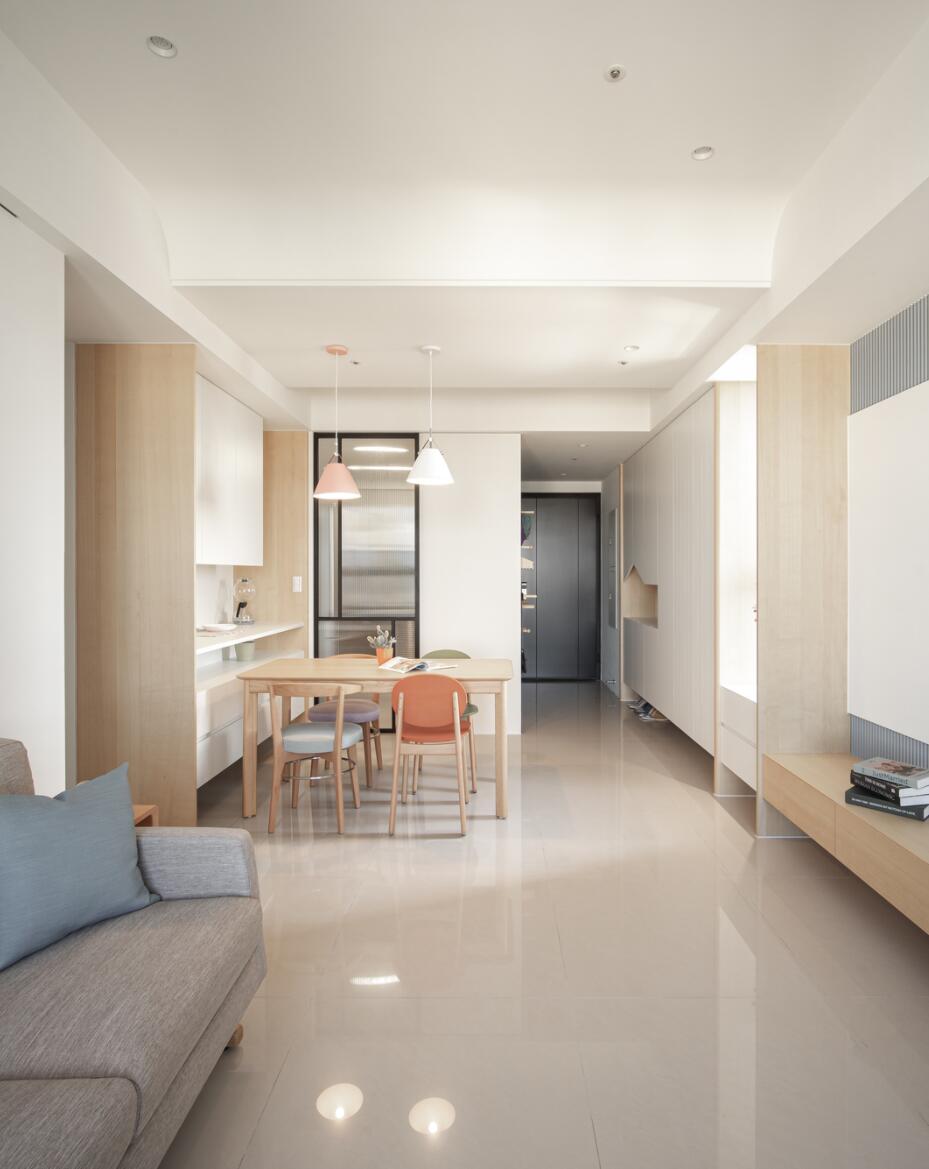 往往越省钱的装修，其实越实用，看她66㎡小家，一进门就很清爽